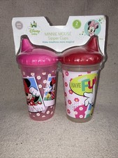 Disney Minnie Mouse Baby Girl  s Sipper Sippy 10oz Spill Proof Cups 2 Pack New