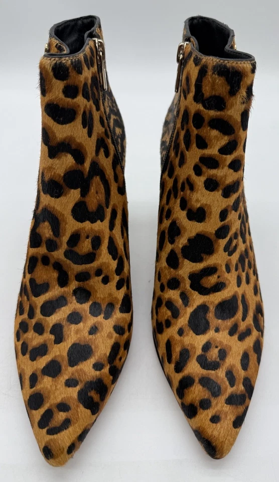 Antonio Melani Shahn Leopard Calf Hair Ankle Boots Women Size 7.5 M Pointed Toe - Image 3 of 4