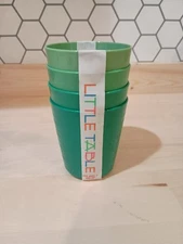 Little Table Set of 4 - Cups, Lids & Straws - Green Variegated - BPA Free