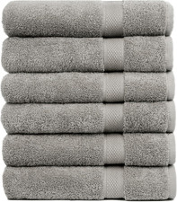 Pleasant Home Bath Towels Set of 6 24  X 50   100 Cotton, 515 GSM  Lightweigh
