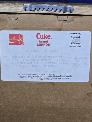 Vintage Coca-Cola “Through All The Years" Mirror Finished 1982, Made In 1991 - Picture 12 of 13