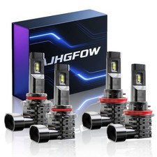 4x 9005 H11 Combo LED Headlight High Low Beam Bulbs Kit 6000K Super White Bright