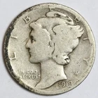 1919-D 10c Mercury Silver Dime - RAW - Nice Original Denver Mint Coin