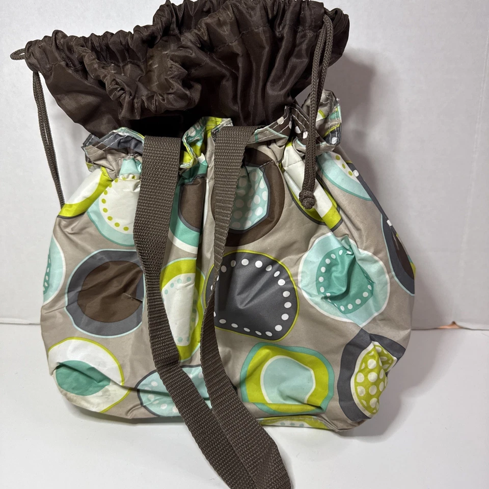 Thirty-One Cinch It Up Termal Picnic Lonchera Saco Bolso de Mano Como Nuevo Chip Circles Foto 2 de 4