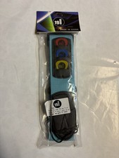19music cotton light blue guitar strap with pick holder and 3 picks