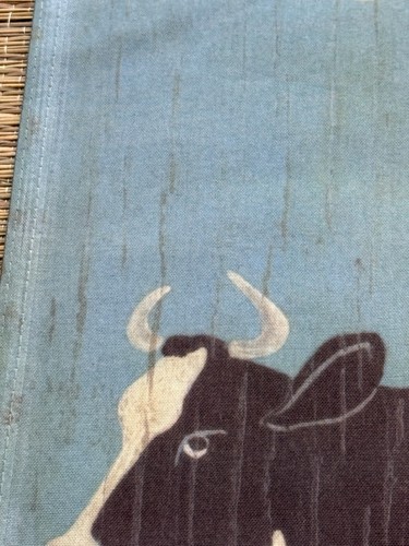 Gallo rústico blanco y negro Holstein bandera de vaca lechera 34”x24” arte Warren Kimble - Imagen 11 de 18