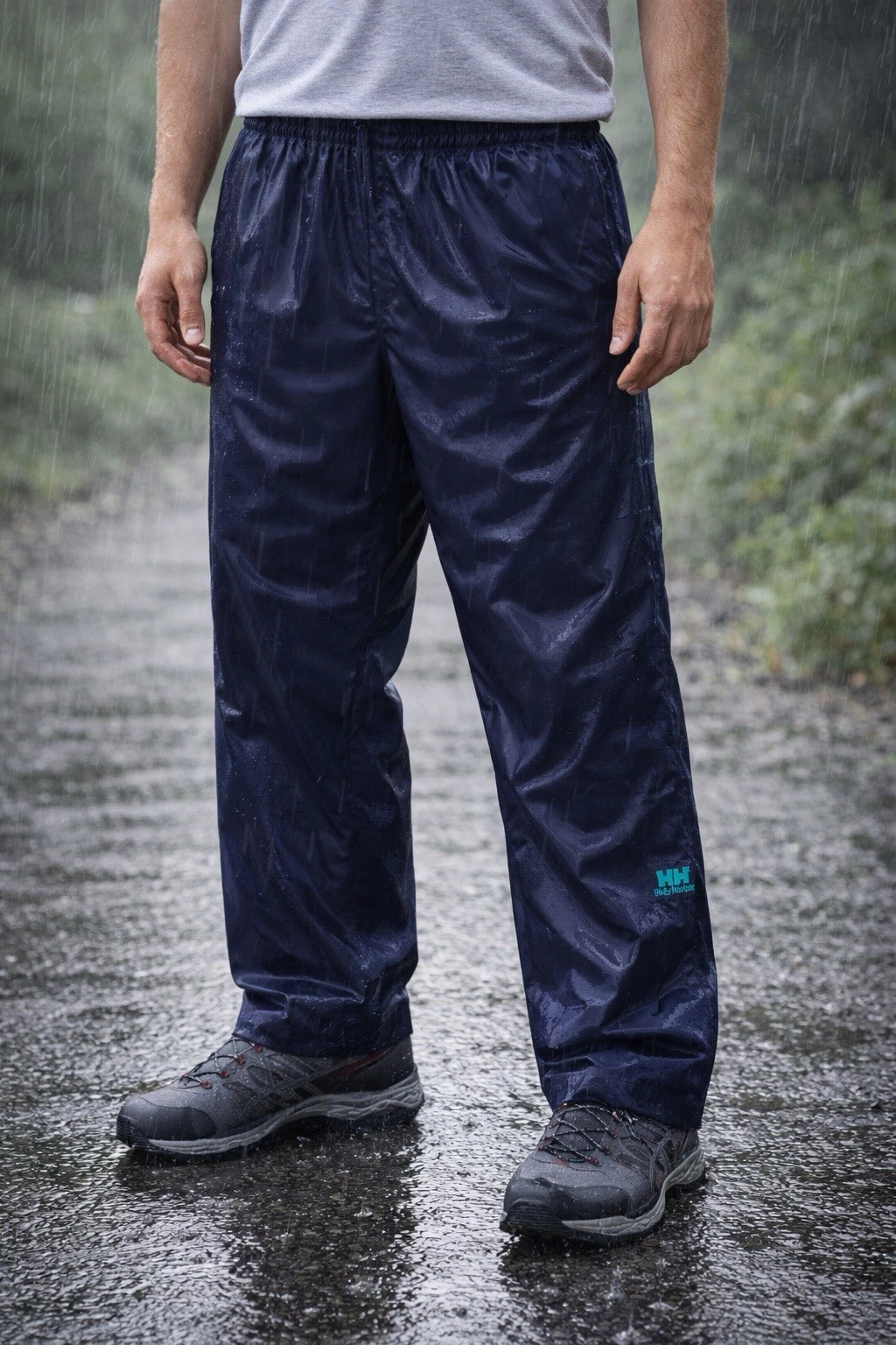 Helly Hansen Men's Waterproof Rain Lined Pants Navy Blue Helly-Tech Size XL