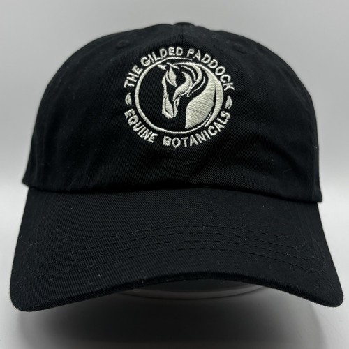 The Gilded Paddock Hat Adult Strapback Black Baseball Dad Cap Equine Botanicals