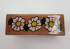 3 White Flower Rubber Stamp