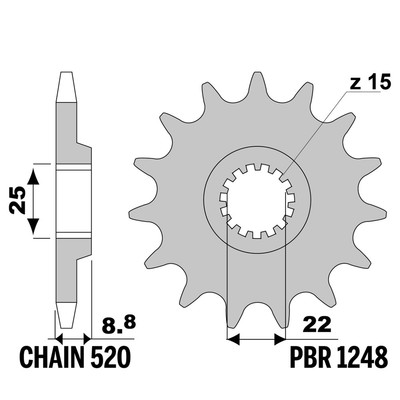 HUSQVARNA TE i 2T 300 2017-2023 vorne ritzel PBR Tonhöhe 520 14 Zähne