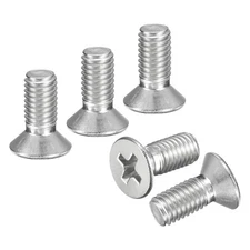 M5-0.8x12 Flat Head Machine Screws -50pcs -304 Stainless Steel -Silver