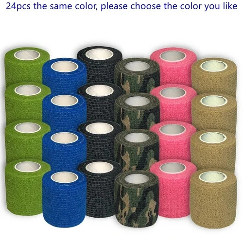 24 PK Tattoo Self Adhesive Bandage Wrap Grip Cohesive Elastic Tape 2” x 15' ft - product listing photo