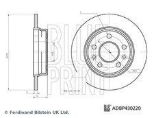 BLUE PRINT 2x Bremsscheibe voll Hinterachse passend für Renault Kangoo III