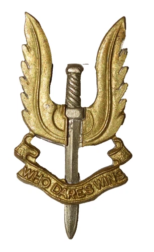 BRITISH MILITARY CAP BADGES,  Special Air Service (SAS) Brass Cap Badge, WW2