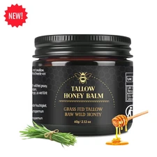 Beef Tallow for Skin, Tallow and Honey Balm for Face, Organic Grass-fed Beef....