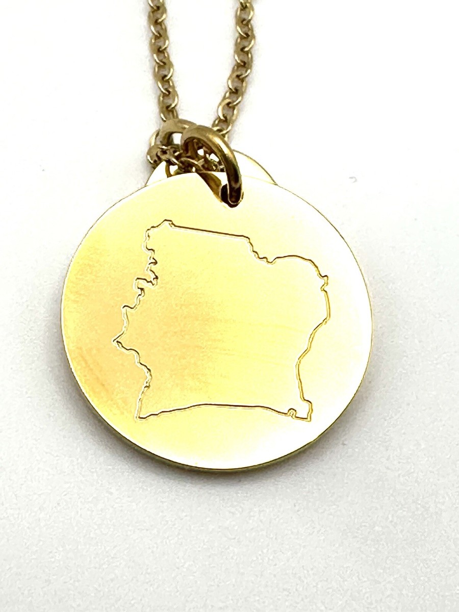 Ivory Coast CIV Country Necklace Charm LDS Sister Missionary Mom