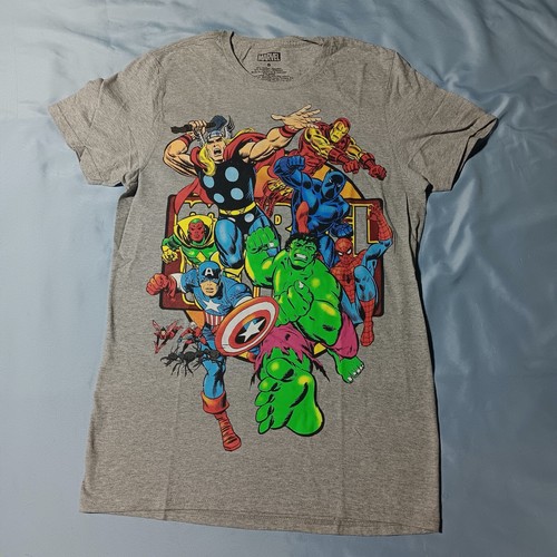 2000s Y2K Marvel Avengers Spiderman Hulk All Over Print T-Shirt, S Barely Worn