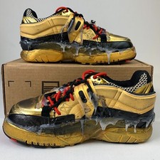 Maison Margiela Uomo Fusion Sneaker Oro Nero Pelle Scarpe da Gomma 7/40