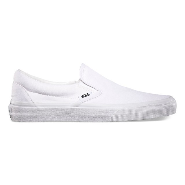 white slip on vans womens size 9