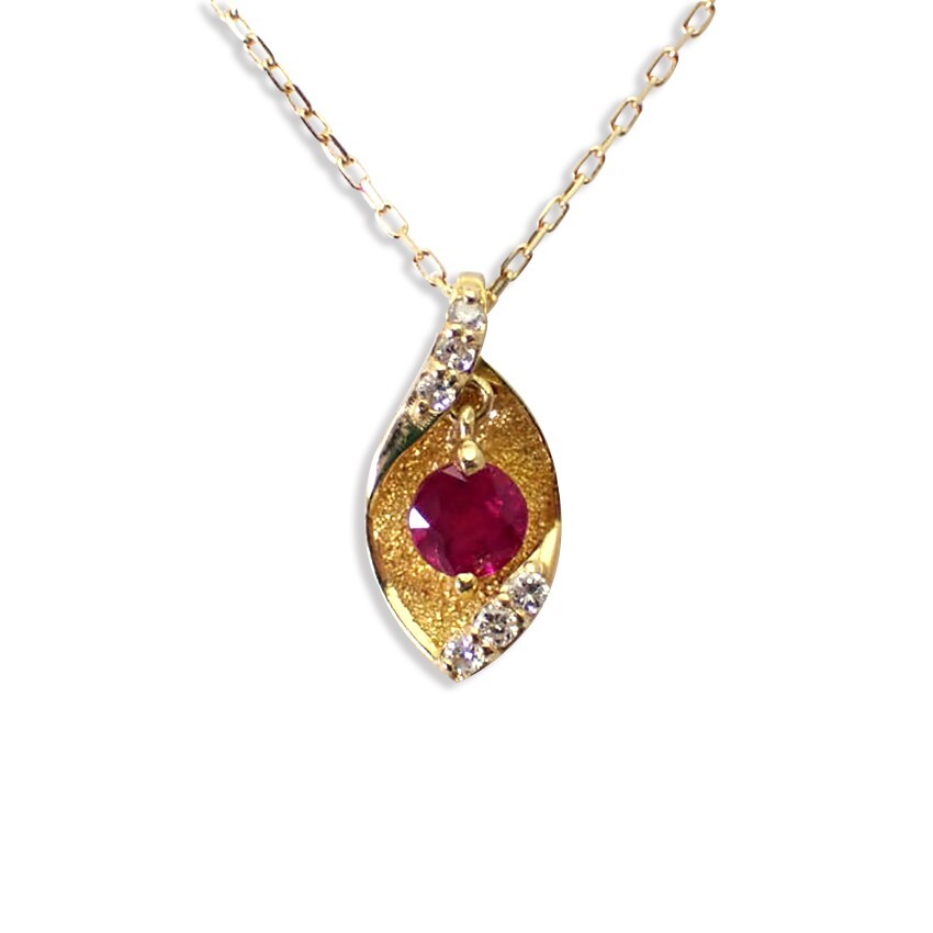 アクセサリー K18 Yg Necklace with Diamond and Ruby K18 Yg Necklace with Diamond and Ruby