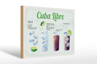 Holzschild Rezept Cuba Libre Cocktail Recipe 30X20 Cm Deko Schild