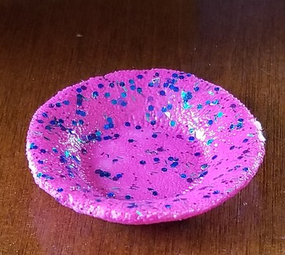 New 1:6 miniature Pink glittery blue Salad Bowl dollhouse kitchen display decor