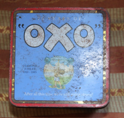 Tonne Vintage Oxo Gedenkdose 75 Jahre 1910-1985 Diamant Jubiläum