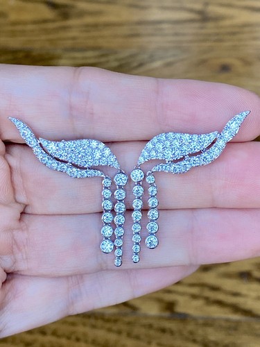 Hearts On Fire 3.1ct Diamond Ear Climber Drop Earrings Pristine $19k Est Papers - Picture 7 of 23
