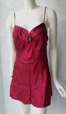 Vintage 90s Victorias Secret 100 Silk Red Slip Dress Mini Size Small
