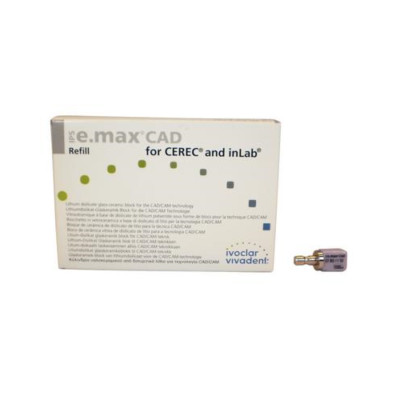 Ivoclar Vivadent 605323 IPS e.max CAD CEREC/inLab Dental Blocks LT B2 I12 5/Pk