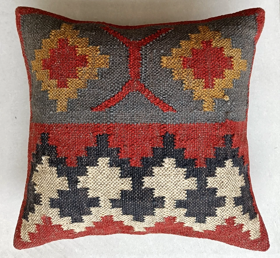 Juego de 4 fundas de cojín de yute para exteriores de 18x18" funda de almohada cuadrada decoración del hogar Foto 2 de 4