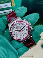 Rolex Daytona 116589SALV White Gold Meteorite Dial Ruby Bezel Full Set 