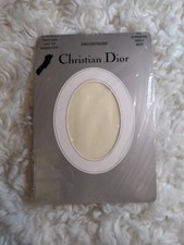 1PR Vintage Christian Dior Sandal Sheer Alabaster Nylon Stockings Size 3 NIP NWT