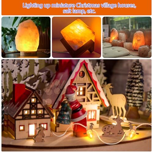 Christmas Village Lights 17.7 FT with C7 White Accessory Cord with 15