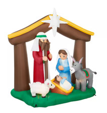 6 ft. LED Nativity Scene Christmas Jesus Mary Joseph Gemmy Airblown  Inflatable
