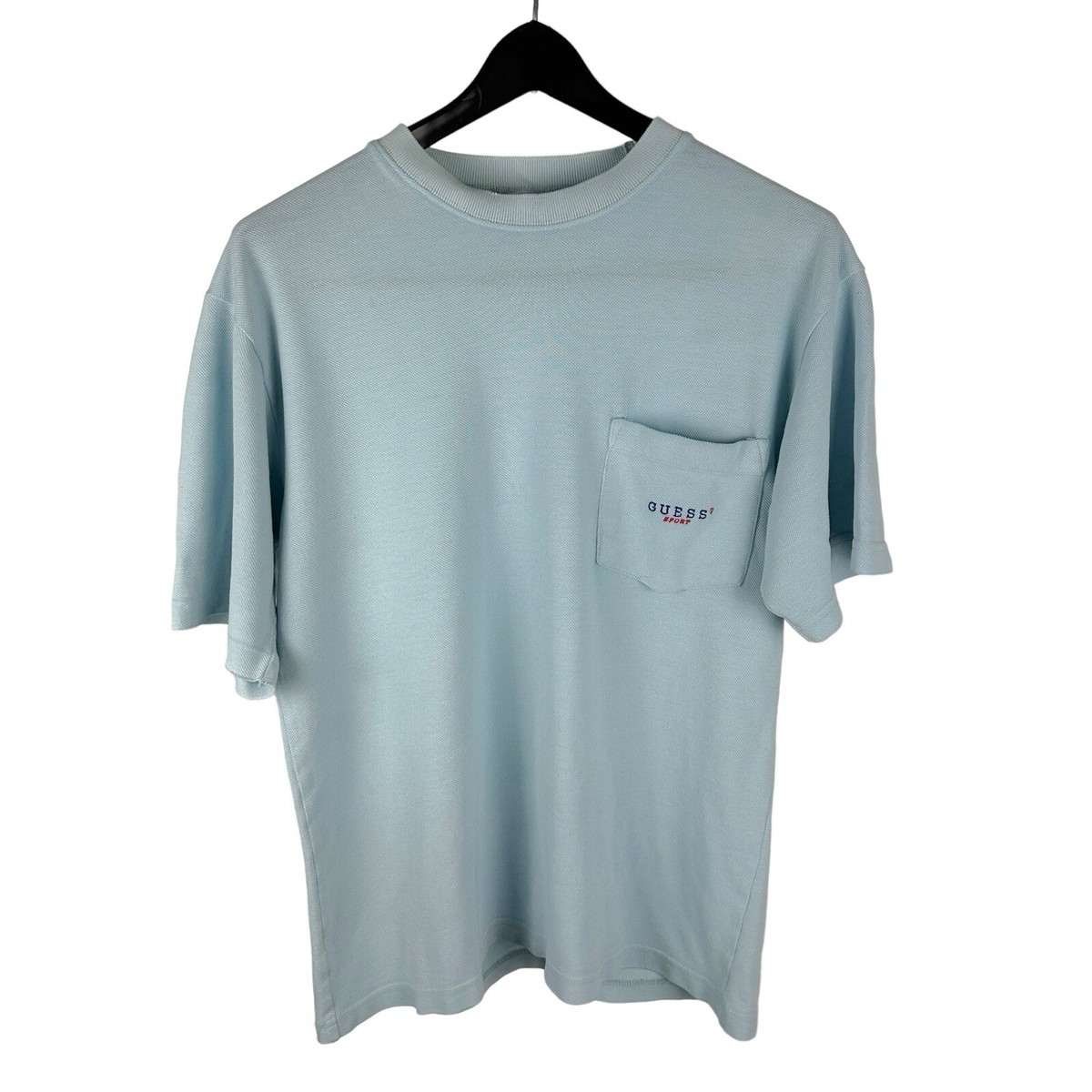 Vintage 90s Guess Sport Front Pocket Single Stitch Logo Shirt Size