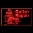 140090 Guitar Repair Shop Store Open Display LED Light Neon Sign
