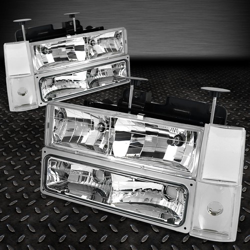 FOR 8893 CHEVY C10 C/K 1500 2500 CHROME HOUSING HEADLIGHT BUMPER CORNER LAMPS eBay