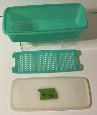Tupperware Vintage Jadite Green Large Easy-Crisp Vegetable Crisper Keeper 782