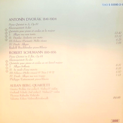 輸入CD Schumann, Dvorak, Pro Arte Quintet Schumann And Dvorak Quintets: Schnabel / Pro Arte Quintet Z6613  /00110 Dvorak - 