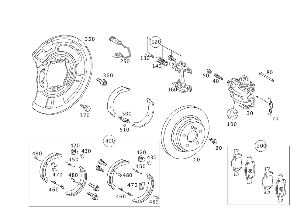 Genuine Mercedes-Benz Parts Kit Brake Shoe 230-420-03-20