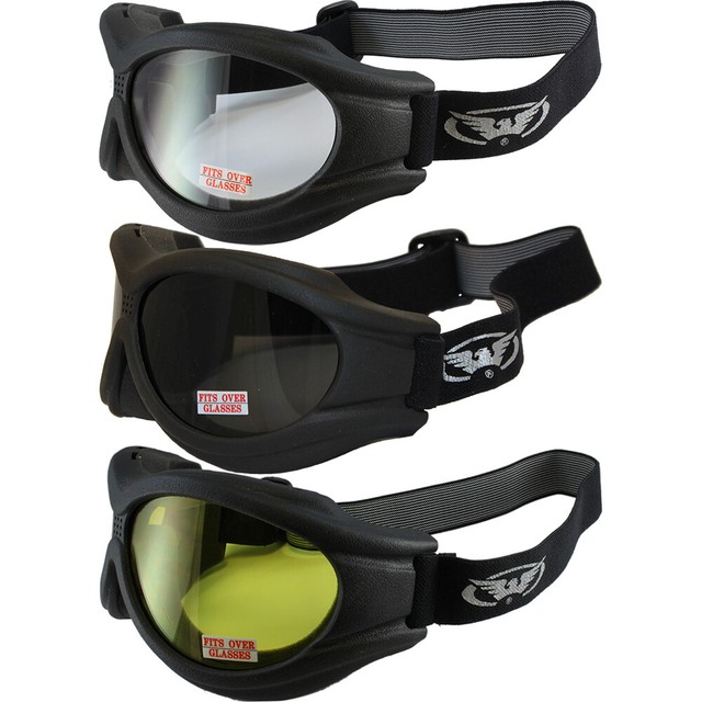 3 Pair Big Ben ATV Goggles Fit Over Glasses Foam Padded Shatterproof