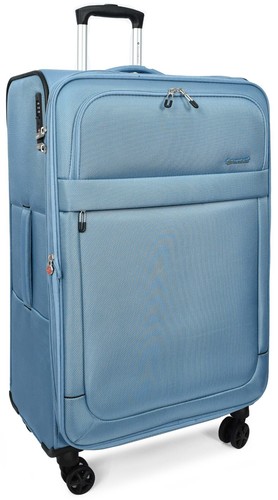 Soft Case Expandable Luggage Spinner 8 Wheel Suitcase Bag HLG48302 Sky BLue - Picture 12 of 20