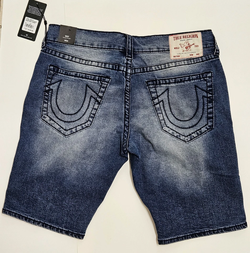 True Religion короткие мужские Ricky большой T расслабленный прямой W34 36 38 30 Storm108061R - Изображение 2 из 4