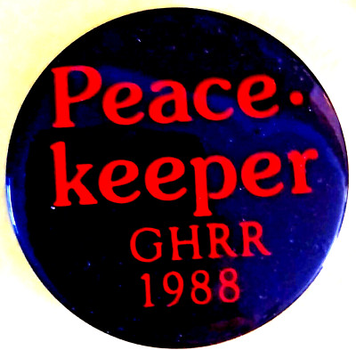 PEACEKEEPER- GHRR 1988 UNITED NATIONS Global Human Rights Regime NOBEL PRIZE pin