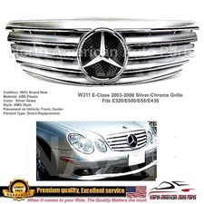 E55 E63 Grille E-class Silver Chrome Fin Star E320 E500 2003 2004 2005 2006 E55 E63 Grille E-class Silver Chrome Fin Star E320 E500 2003 2004 2005 2006