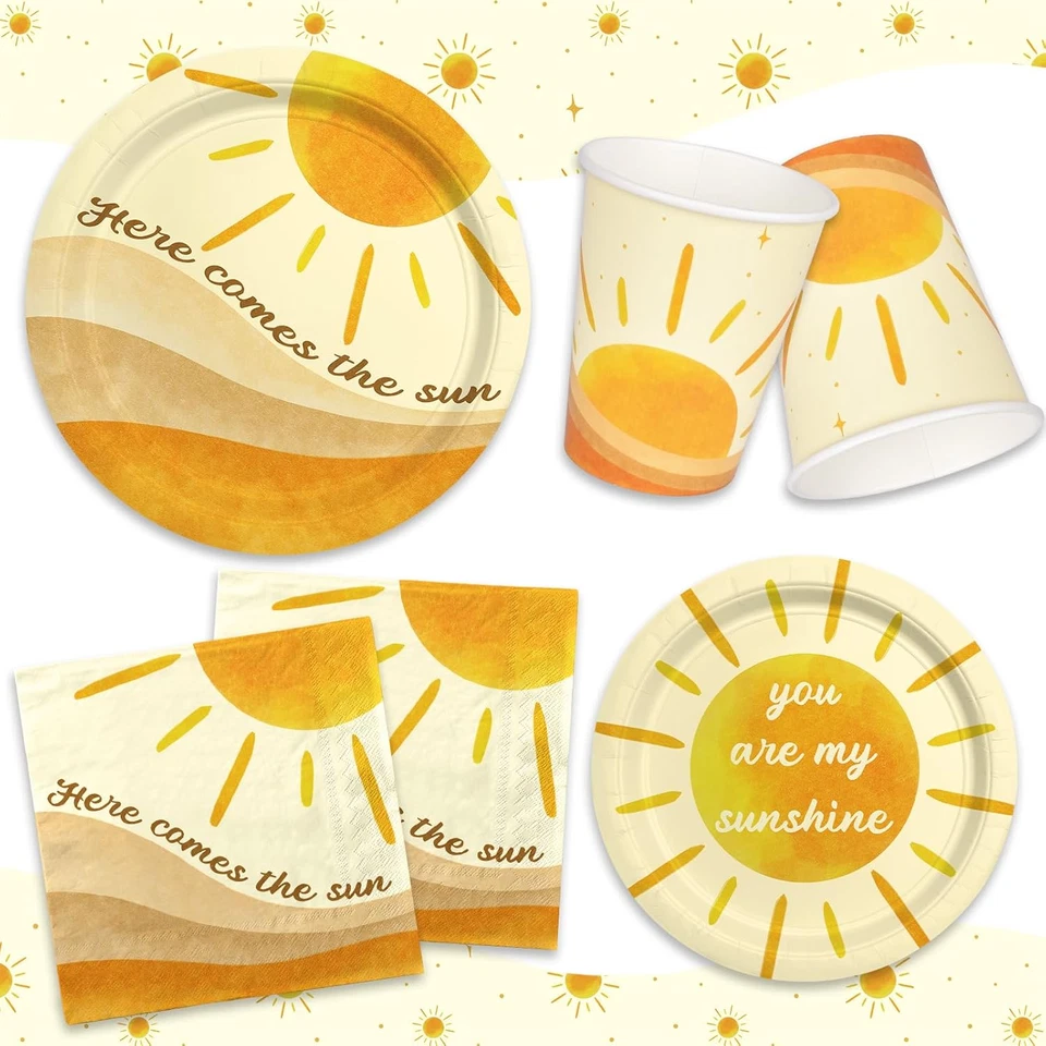 Boho Sun-Theme Cumpleaños Fiesta Suministro; Decoraciones Completas de Baby Shower Sol Foto 3 de 4