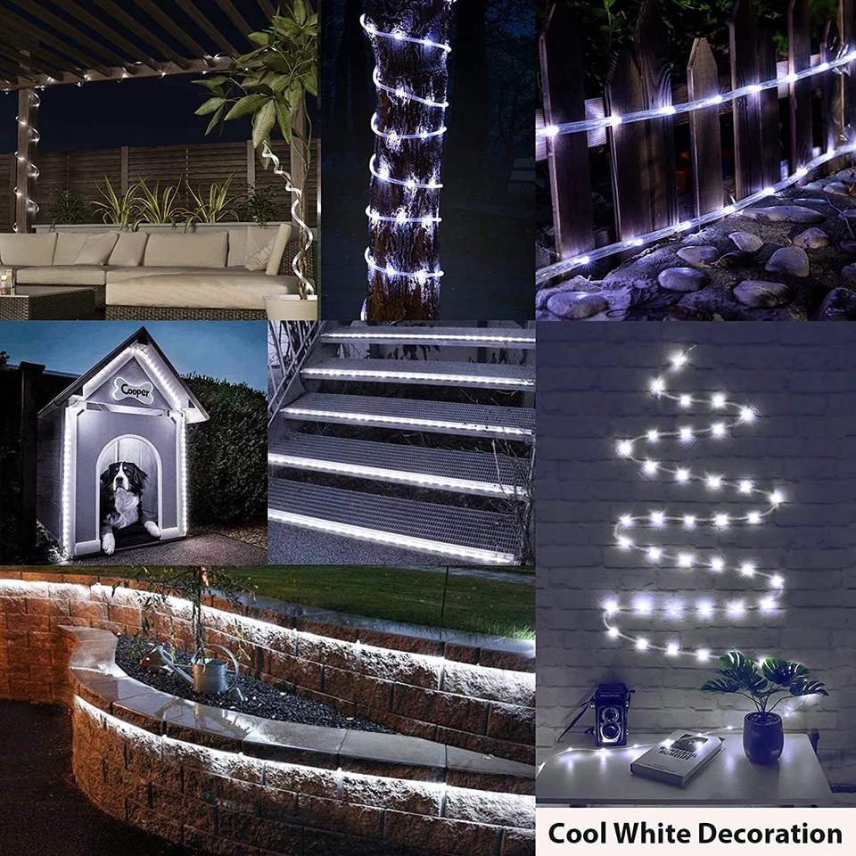 Solar Rope Tube Fairy Lights for Xmas Swimming Pool Garden Deck DIY Decor [A+++] - Image 3 of 4