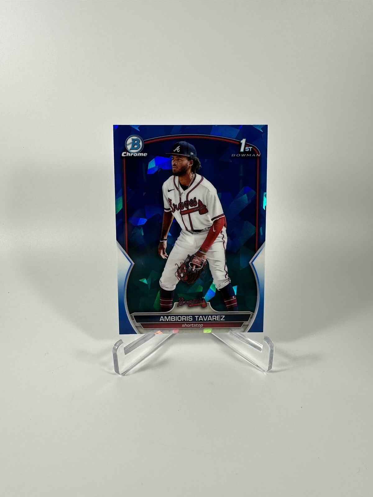 2023 Bowman Sapphire Edition Chrome Ambioris Tavarez #BCP-33 Atlanta Braves 1st