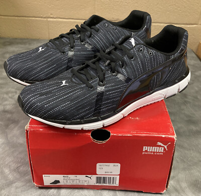 PUMA Turbulance Black Stripe Knit Running Shoes 187779-02 Men s Size 13 US